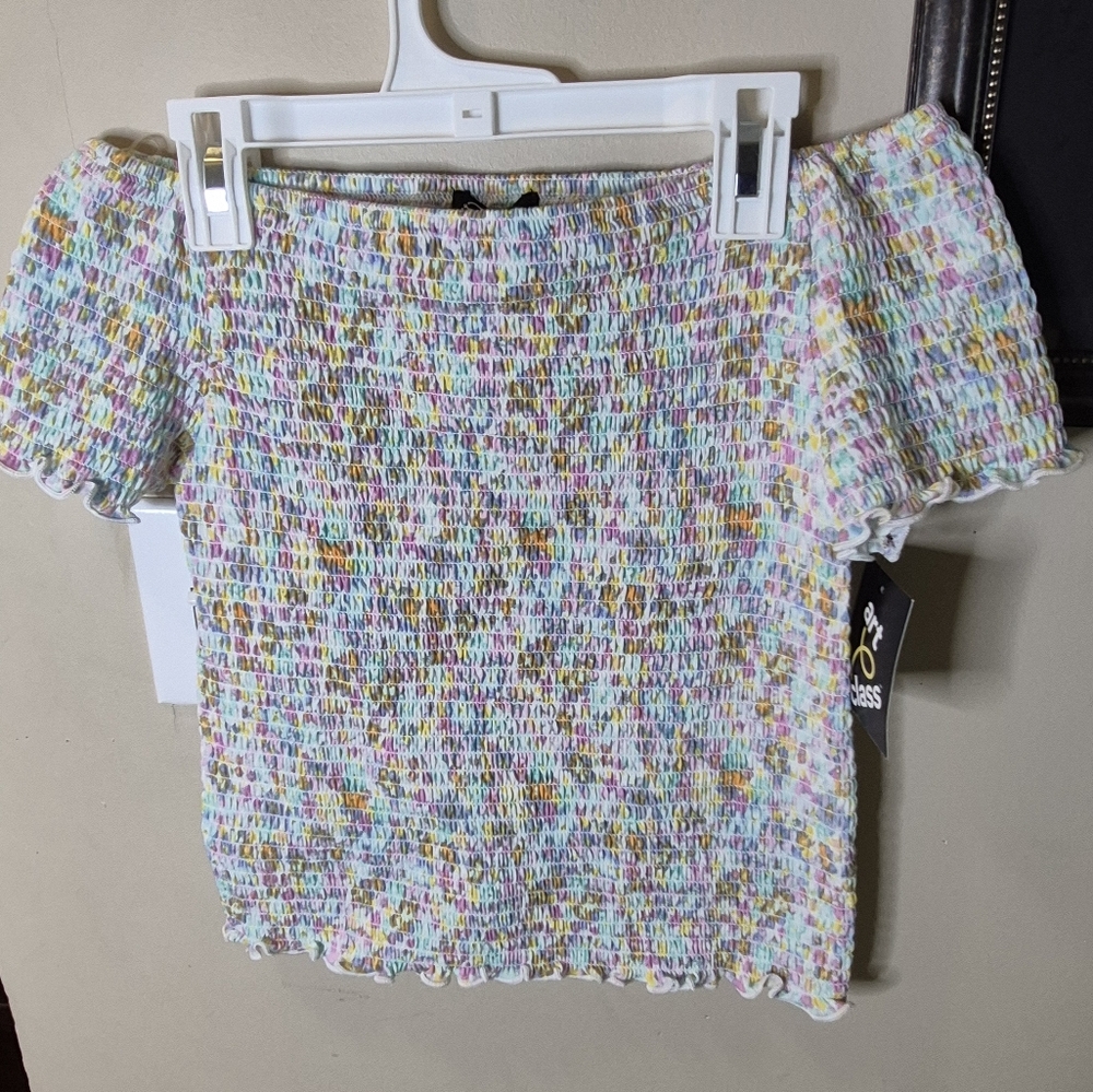 Art Class Girls Smocked Stretch Top - Picture 2 of 12